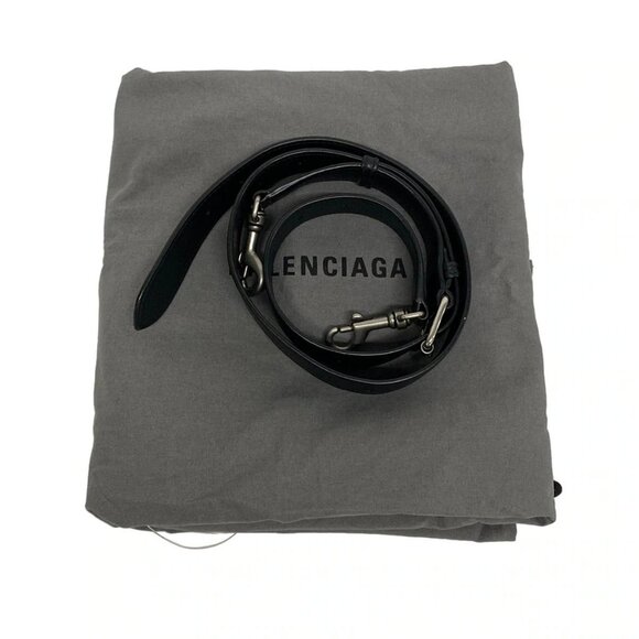 Auth BALENCIAGA waist large shopper bag 702082 Black Leather Handbag - Picture 5 of 16